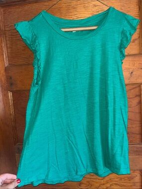 Maurices Teal Green Ruffle Sleeve Tank Top